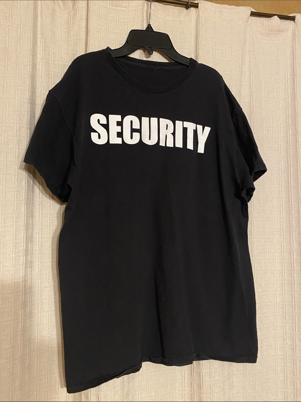 Men's Black Short-Sleeve 'SECURITY' Graphic Tee Size Large